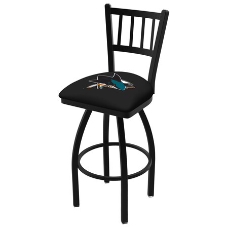 25 Blk Wrinkle San Jose Sharks Swivel Bar Stool,Jailhouse Back